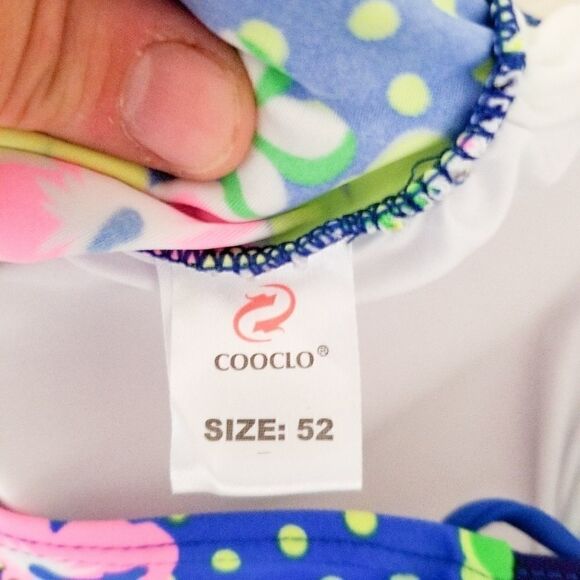 Cooclo tankini top pink, blue green, yellow - Picture 3 of 6